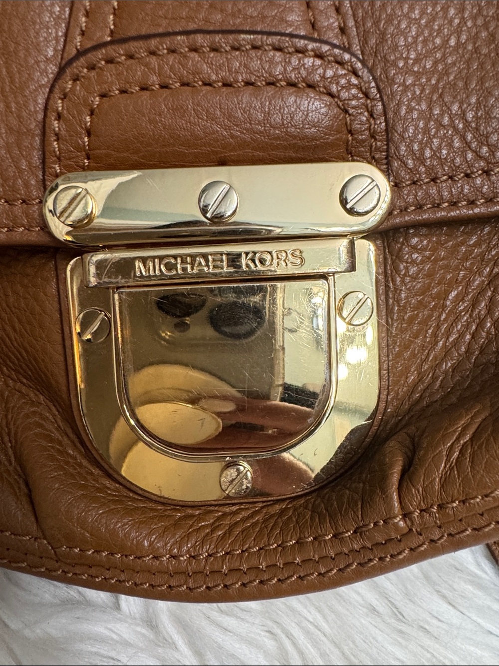 Michael Kors Leather Crossbody with Gold Hardware - Picture 7 of 7
